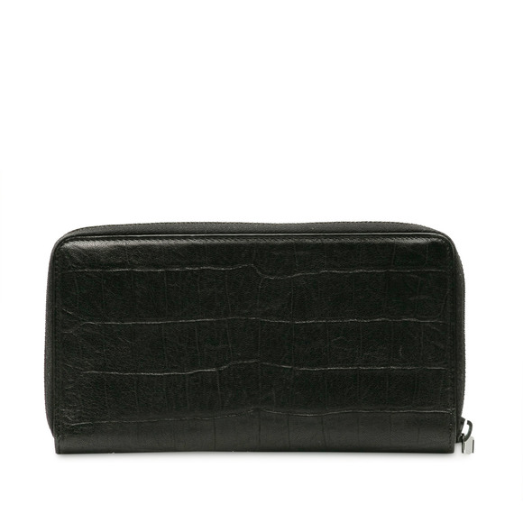 SAINT LAURENT Embossed Leather Zip Around Long Wallet Long Wallets - Picture 3 of 12